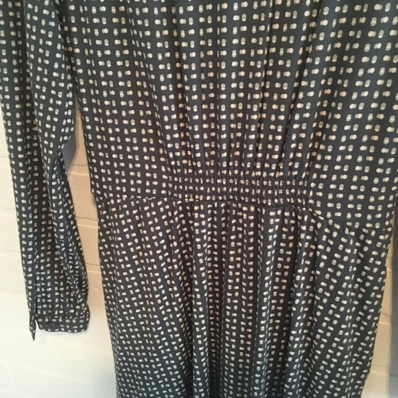 ANTHROPOLOGIE x Indie and Cold Shirt Dress Mini Long sleeve Retro Gray Cream XS - Picture 15 of 16